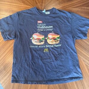 McDonald's Bacon Clubhouse Sandwich Burger Chicken Formal Flavor Promo Tshirt XL